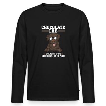 Schoko Brauner Labrador Retriever Hund - Männer Premium Bio Langarmshirt - Schwarz - Vorne - Nico (187cm)