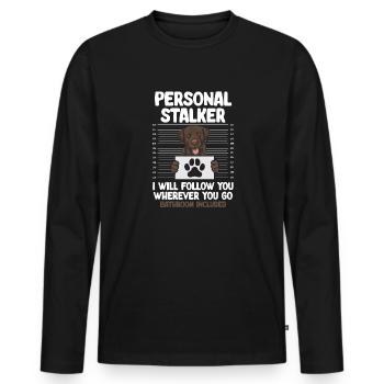Schoko Brauner Labrador Retriever Hund - Männer Premium Bio Langarmshirt - Schwarz - Vorne - Nico (187cm)