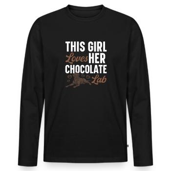 Schoko Brauner Labrador Retriever Hund - Männer Premium Bio Langarmshirt - Schwarz - Vorne - Nico (187cm)