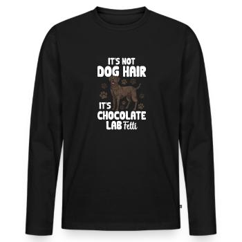 Schoko Brauner Labrador Retriever Hund - Männer Premium Bio Langarmshirt - Schwarz - Vorne - Nico (187cm)