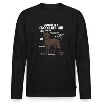 Schoko Brauner Labrador Retriever Hund - Männer Premium Bio Langarmshirt - Schwarz - Vorne - Nico (187cm)