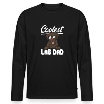 Schoko Brauner Labrador Retriever Hund - Männer Premium Bio Langarmshirt - Schwarz - Vorne - Nico (187cm)