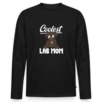 Chien Labrador Retriever brun chocolat - T-shirt manches longues Premium bio Homme - noir - Devant - Nico (187cm)