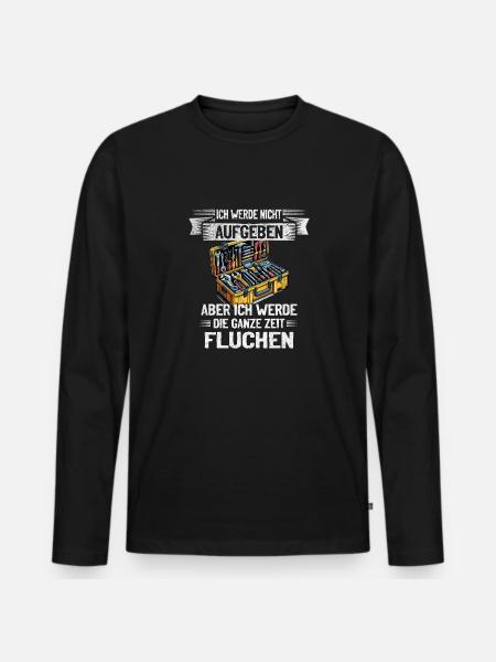 Never give up, swear creatively! - Men's Premium Organic Long Sleeve Shirt - black