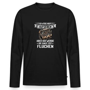N’abandonnez jamais, jurez de manière créative ! - T-shirt manches longues Premium bio Homme - noir - Devant - Nico (187cm)