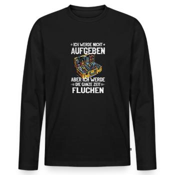 N’abandonnez jamais, jurez de manière créative ! - T-shirt manches longues Premium bio Homme - noir - Devant - Nico (187cm)