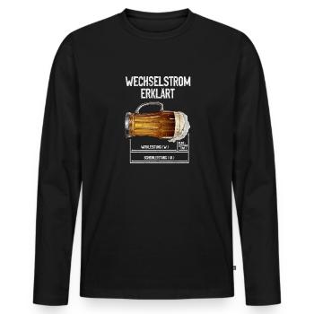 AC explique la technologie des électriciens de bière - T-shirt manches longues Premium bio Homme - noir - Devant - Nico (187cm)