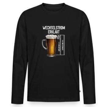 AC explique la technologie des électriciens de bière - T-shirt manches longues Premium bio Homme - noir - Devant - Nico (187cm)
