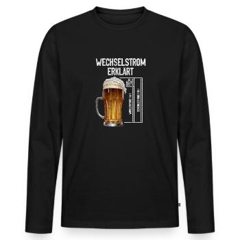 AC explique la technologie des électriciens de bière - T-shirt manches longues Premium bio Homme - noir - Devant - Nico (187cm)