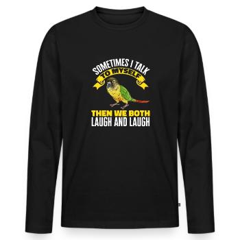 Molina Parakeet Parrot Bird Parakeet - Men's Premium Organic Long Sleeve Shirt - black - Front - Nico (187cm)