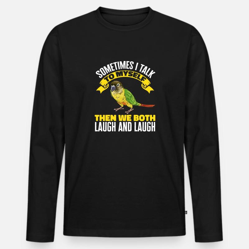 Molinasittich Papagei Vogel Sittich - Männer Premium Bio Langarmshirt - Schwarz