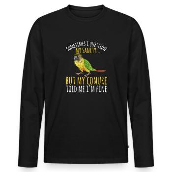 Molina Parakeet Parrot Bird Parakeet - Men's Premium Organic Long Sleeve Shirt - black - Front - Nico (187cm)