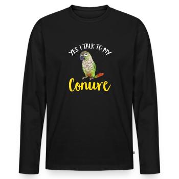 Molina Parakeet Parrot Bird Parakeet - Men's Premium Organic Long Sleeve Shirt - black - Front - Nico (187cm)