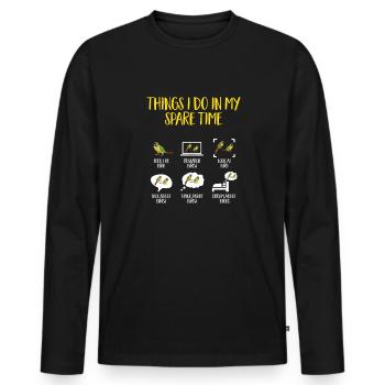 Molina Parakeet Parrot Bird Parakeet - Men's Premium Organic Long Sleeve Shirt - black - Front - Nico (187cm)