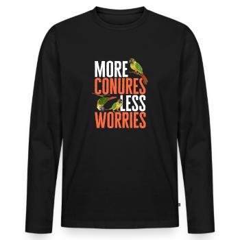 Molina Perruche Perroquet Perruche Oiseau Perruche - T-shirt manches longues Premium bio Homme - noir - Devant - Nico (187cm)