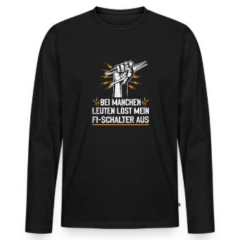 Mon RCD et moi plaisantons avec voltage - T-shirt manches longues Premium bio Homme - noir - Devant - Nico (187cm)