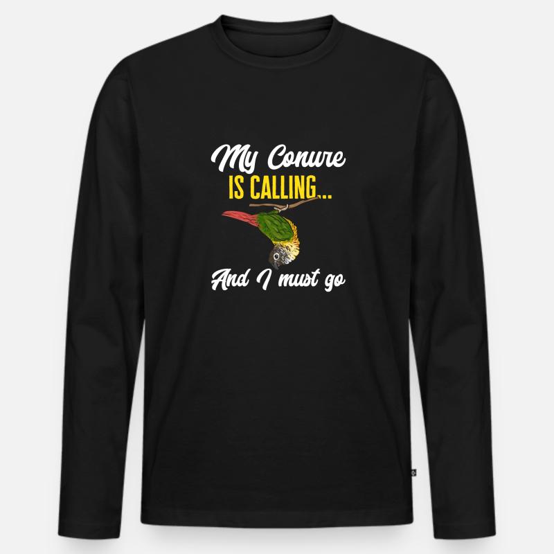 Molinasittich Papagei Vogel Sittich - Männer Premium Bio Langarmshirt - Schwarz