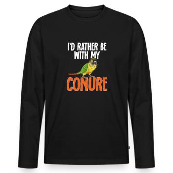 Molina Parakeet Parrot Bird Parakeet - Men's Premium Organic Long Sleeve Shirt - black - Front - Nico (187cm)