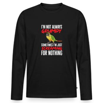 Molinasittich Papagei Vogel Sittich - Männer Premium Bio Langarmshirt - Schwarz - Vorne - Nico (187cm)