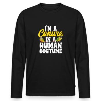 Molina Parakeet Parrot Bird Parakeet - Men's Premium Organic Long Sleeve Shirt - black - Front - Nico (187cm)