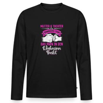 Mutter & Tochter Zusammen unschlagbar - Männer Premium Bio Langarmshirt - Schwarz - Vorne - Nico (187cm)