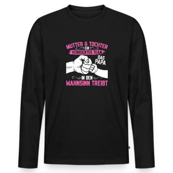 Mutter & Tochter Zusammen unschlagbar - Männer Premium Bio Langarmshirt - Schwarz - Vorne - Nico (187cm)