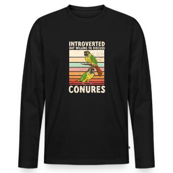 Molina Parakeet Parrot Bird Parakeet - Men's Premium Organic Long Sleeve Shirt - black - Front - Nico (187cm)