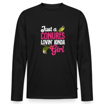 Molina Parakeet Parrot Bird Parakeet - Men's Premium Organic Long Sleeve Shirt - black - Front - Nico (187cm)