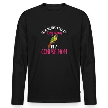Molinasittich Papagei Vogel Sittich - Männer Premium Bio Langarmshirt - Schwarz - Vorne - Nico (187cm)