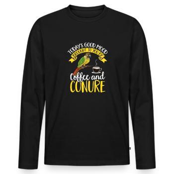Molina Parakeet Parrot Bird Parakeet - Men's Premium Organic Long Sleeve Shirt - black - Front - Nico (187cm)