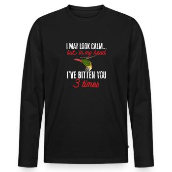 Molina Parakeet Parrot Bird Parakeet - Men's Premium Organic Long Sleeve Shirt - black - Front - Nico (187cm)