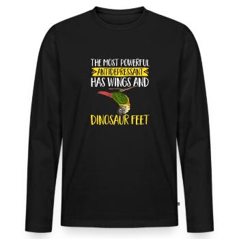Molina Parakeet Parrot Bird Parakeet - Men's Premium Organic Long Sleeve Shirt - black - Front - Nico (187cm)
