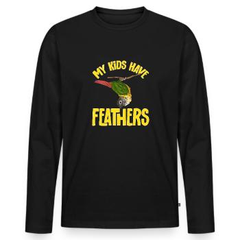 Molina Parakeet Parrot Bird Parakeet - Men's Premium Organic Long Sleeve Shirt - black - Front - Nico (187cm)
