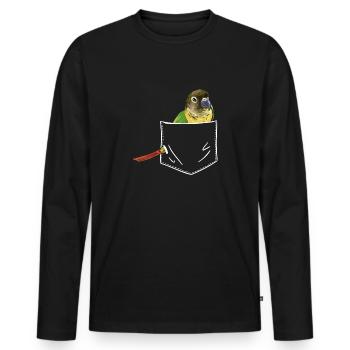 Molina Parakeet Parrot Bird Parakeet - Men's Premium Organic Long Sleeve Shirt - black - Front - Nico (187cm)