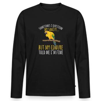 Parakeet, Parrot, Parakeet, Bird - Men's Premium Organic Long Sleeve Shirt - black - Front - Nico (187cm)