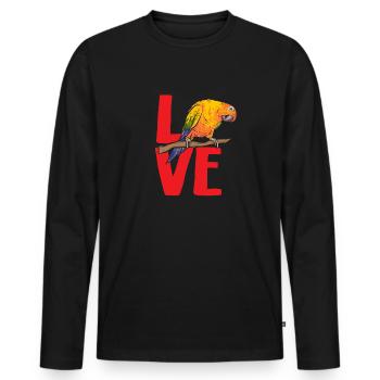 Parakeet, Parrot, Parakeet, Bird - Men's Premium Organic Long Sleeve Shirt - black - Front - Nico (187cm)