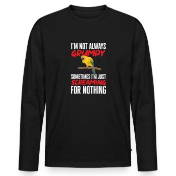 Parakeet, Parrot, Parakeet, Bird - Men's Premium Organic Long Sleeve Shirt - black - Front - Nico (187cm)