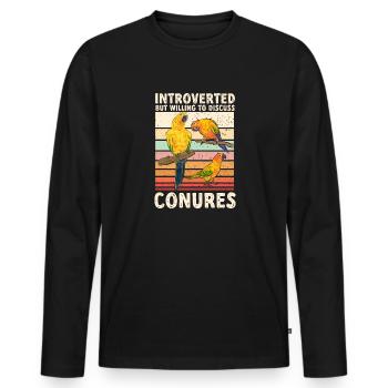 Parakeet, Parrot, Parakeet, Bird - Men's Premium Organic Long Sleeve Shirt - black - Front - Nico (187cm)