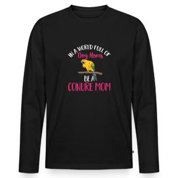 Parakeet, Parrot, Parakeet, Bird - Men's Premium Organic Long Sleeve Shirt - black - Front - Nico (187cm)