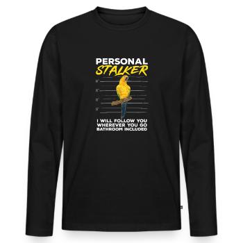 Parakeet, Parrot, Parakeet, Bird - Men's Premium Organic Long Sleeve Shirt - black - Front - Nico (187cm)