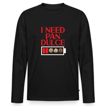Concha Hispanic Mexican Pan Dulce - Men's Premium Organic Long Sleeve Shirt - black - Front - Nico (187cm)