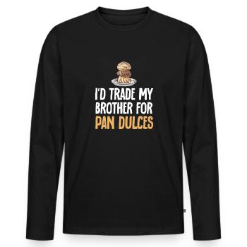 Concha Hispanic Mexican Pan Dulce - Men's Premium Organic Long Sleeve Shirt - black - Front - Nico (187cm)