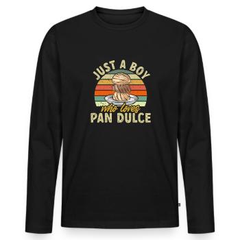 Concha Hispanic Mexican Pan Dulce - Men's Premium Organic Long Sleeve Shirt - black - Front - Nico (187cm)