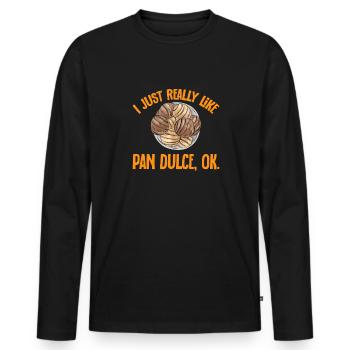 Concha Hispanic Mexican Pan Dulce - Men's Premium Organic Long Sleeve Shirt - black - Front - Nico (187cm)