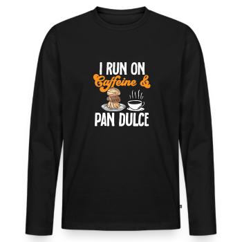 Concha Hispanic Mexican Pan Dulce - Men's Premium Organic Long Sleeve Shirt - black - Front - Nico (187cm)