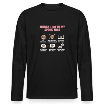 Concha Hispanique Mexicain Pan Dulce - T-shirt manches longues Premium bio Homme - noir - Devant - Nico (187cm)