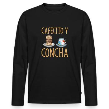 Concha Hispanic Mexikanisch Pan Dulce - Männer Premium Bio Langarmshirt - Schwarz - Vorne - Nico (187cm)