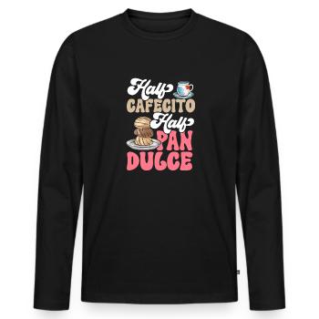 Concha Hispanic Mexican Pan Dulce - Men's Premium Organic Long Sleeve Shirt - black - Front - Nico (187cm)