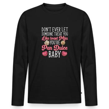 Concha Hispanic Mexikanisch Pan Dulce - Männer Premium Bio Langarmshirt - Schwarz - Vorne - Nico (187cm)