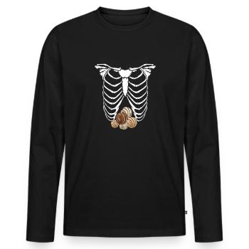 Concha Hispanique Mexicain Pan Dulce - T-shirt manches longues Premium bio Homme - noir - Devant - Nico (187cm)